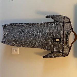 Sheer/black mini dress with sparkly detailing